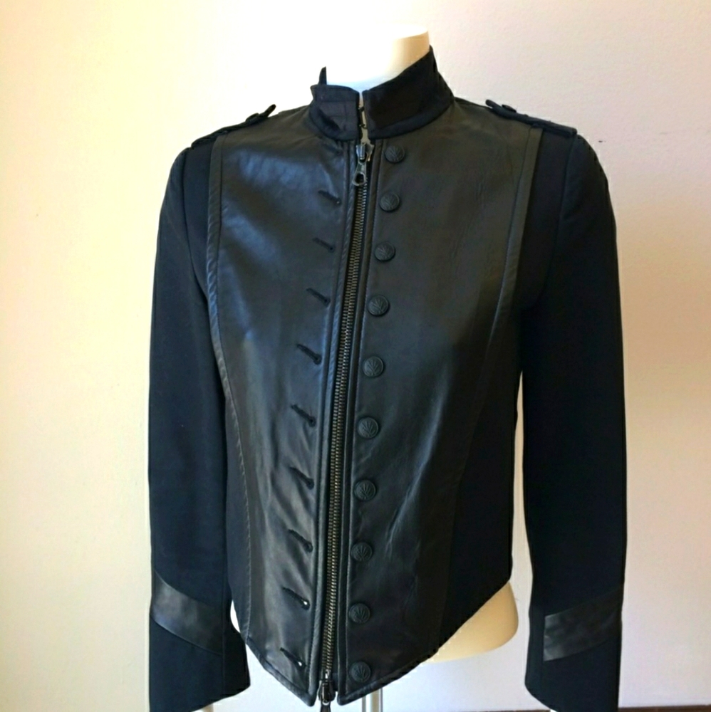 rag & bone Black Leather Military Jacket 10